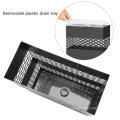 Hot Sale Metal Umbrella Holder Stand Rectangular with Water Tray and 4 Hooks Openwork Design For Hotel